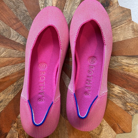 Rothy's The Square   Retired. Strawberry Ice pink flat  size 8 - Picture 6 of 10